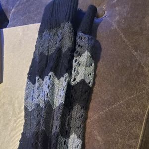 Knit black leg warmers